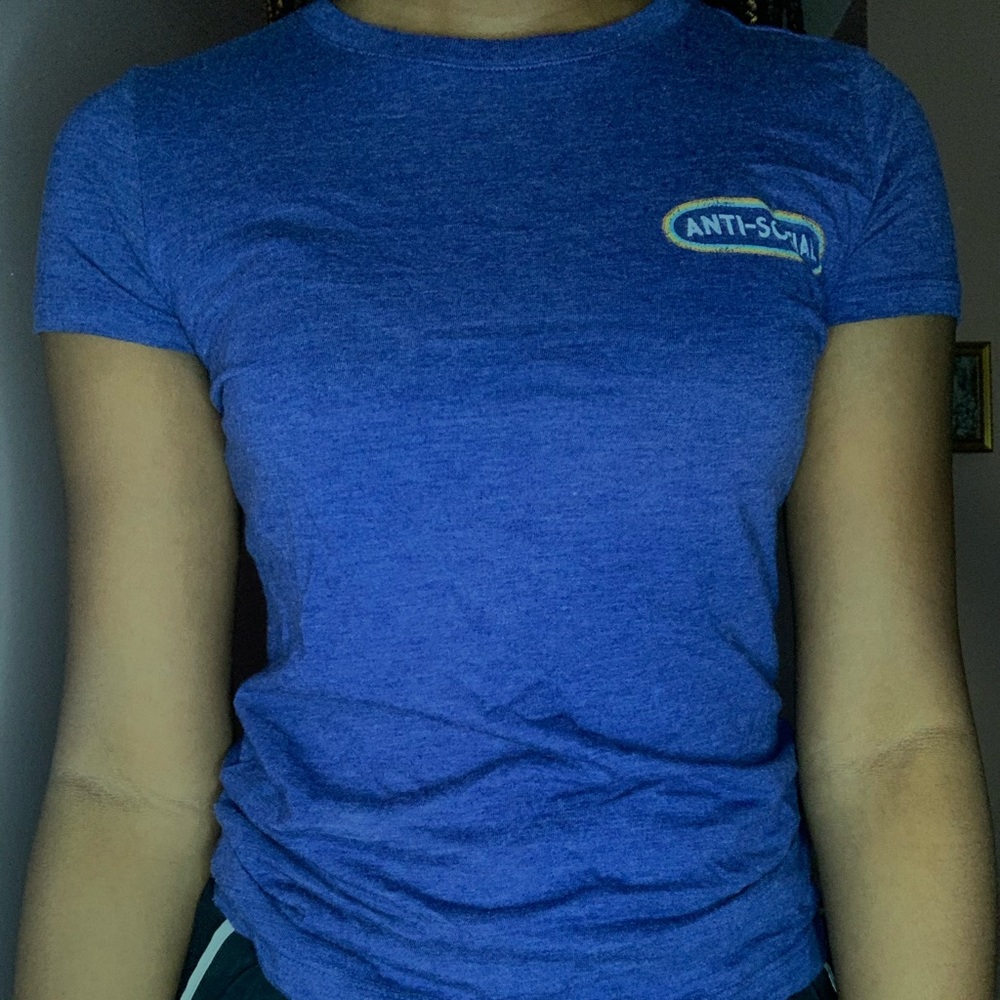 Aeropostale Blue graphic anti social tee